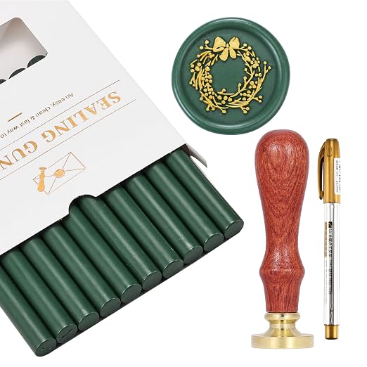 Yoption Wax Seal Kit, Christmas Wreath Wax Seal Stamp, Wedding Invitations