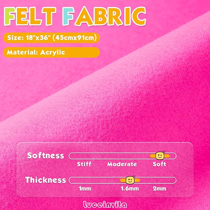 Fuchsia 18" X 36" Felt Fabric Sheet