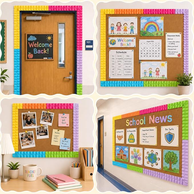6 Rolls 40 Ft Ruffled Bulletin Board Borders Back to School Classroom Decor