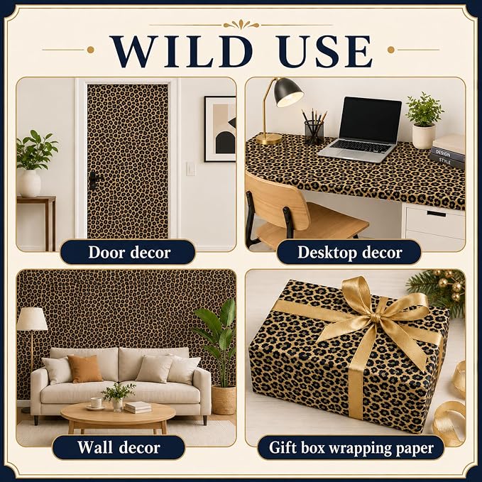 Leopard Print Bulletin Board Paper Roll Cheetah Bulletin Board Background Paper