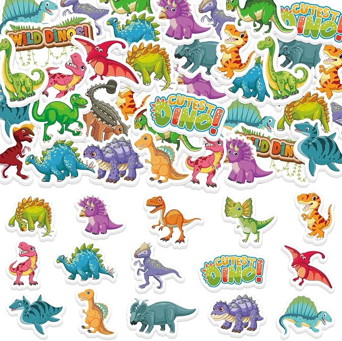 300Pcs Dinosaur Foam Stickers, Cute Self-Adhesive Dino Stickers Dinosaur Theme