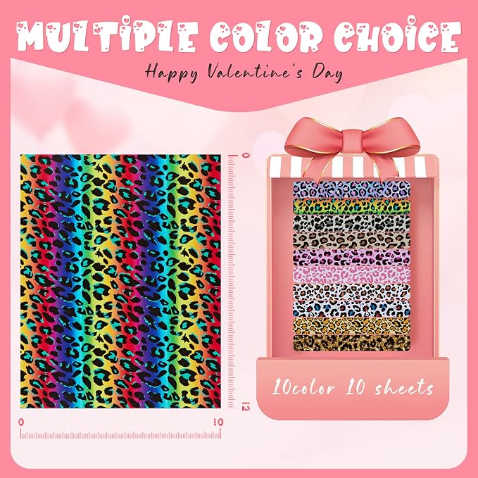 Tintnut Rainbow Leopard Permanent Vinyl 12x10in 10 Sheets Adhesive Vinyl |