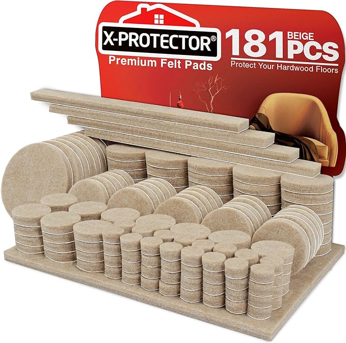 Felt Furniture Pads X-PROTECTOR 181 PCS Premium Furniture Pads