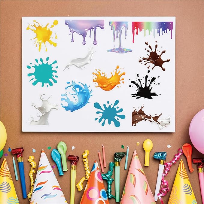 50 Pieces of Transparent Cartoon Dripping Paint Stickers, Suitable