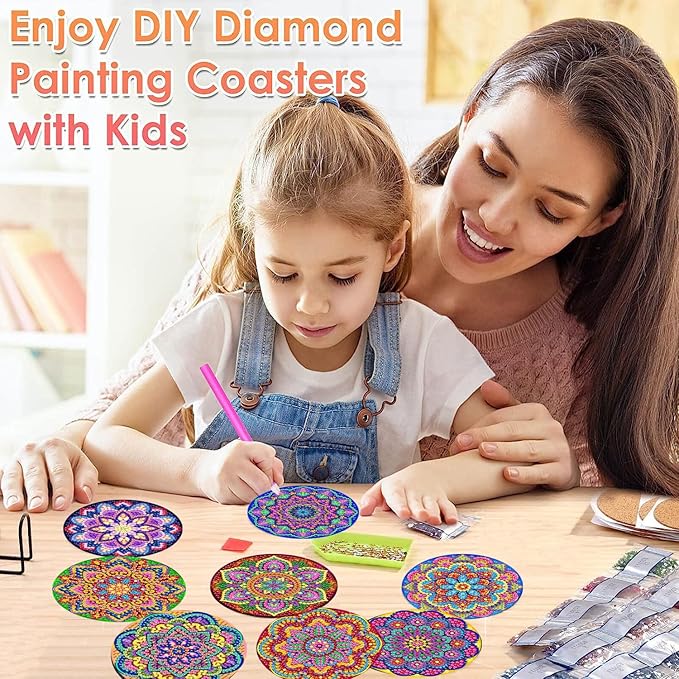 ijbnhd Mandala Diamond Painting Coasters Kit