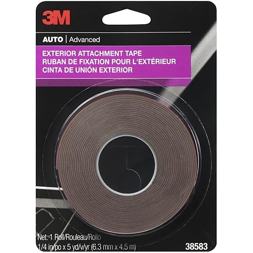3M 38582 1/4" x 5' Exterior Attachment Tape