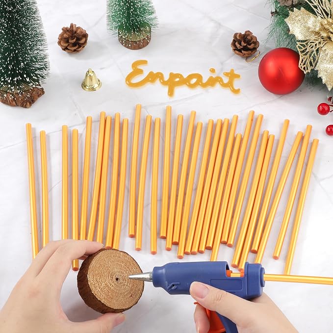 72pcs Metallic Gold Hot Glue Sticks, 0.27"x8" Mini Glue Sticks Colored