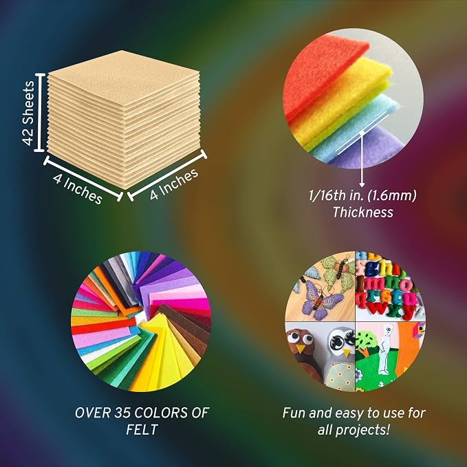 FabricLA Acrylic Felt Sheets for Crafts