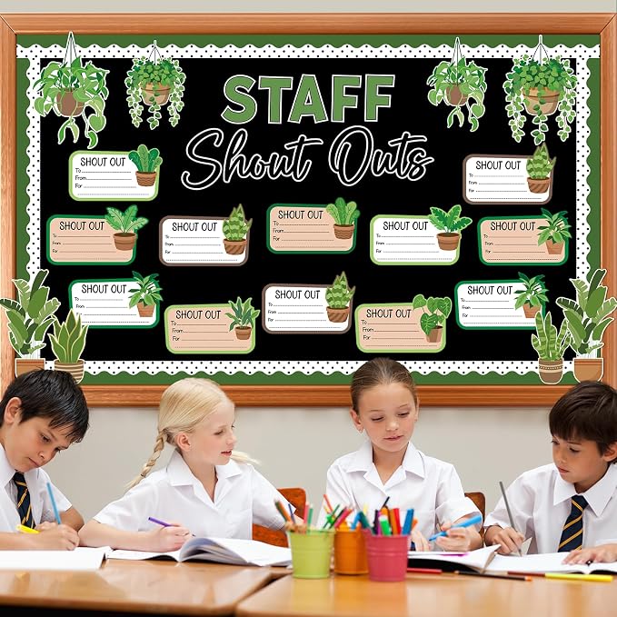 Plant Theme Staff Shout Outs Bulletin Board Decorations Plants Staff Shout Outs