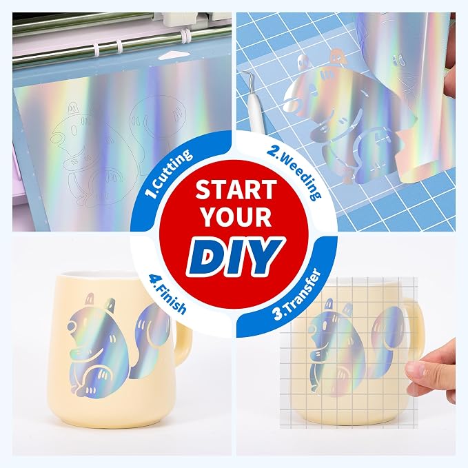 Likcut Holographic Silver Permanent Vinyl