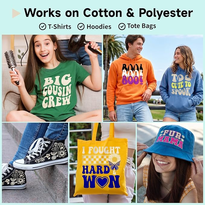 TECKWRAP Heat Transfer Vinyl for T-Shirts, 50+ Washes, REACH Certified & Dryer