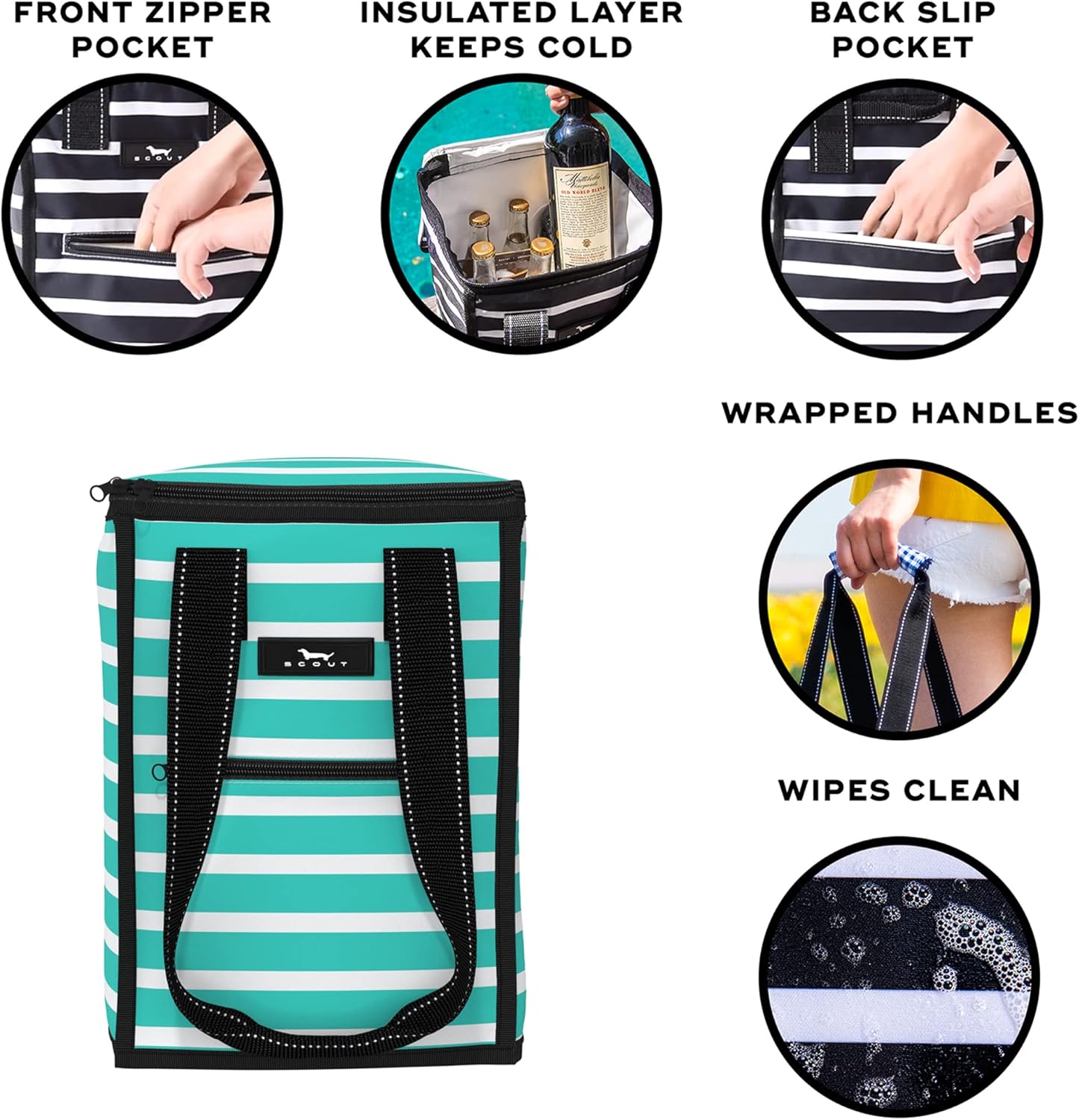 SCOUT Pleasure Chest - Soft, Lightweight, Insulated Cooler, Fits 5 Wine Bottles, Cooler for Beach, Pool, Boat, and Picnics