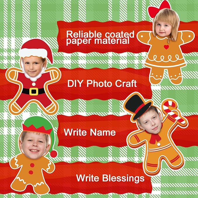 Gersoniel 72 Pcs Kid Christmas Gingerbread Man Decor Bulletin Board Cutout |