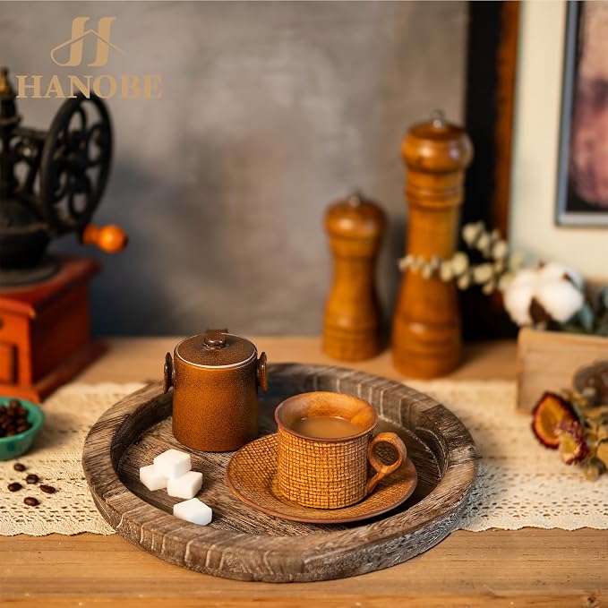 Hanobe Wooden Coffee Table Trays
