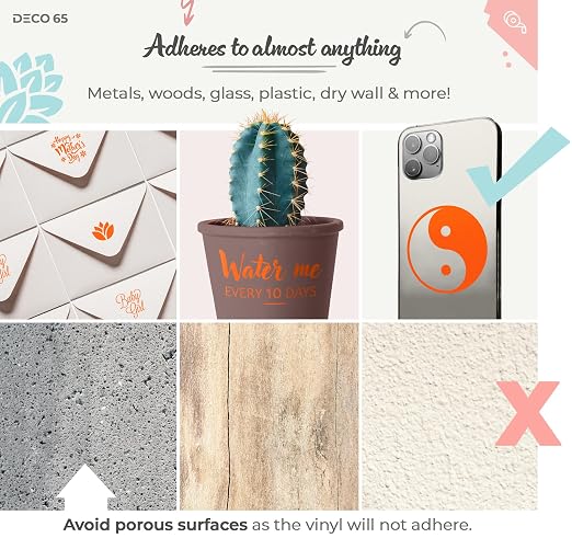 VViViD DECO65 Suede Orange Permanent Adhesive Craft Vinyl
