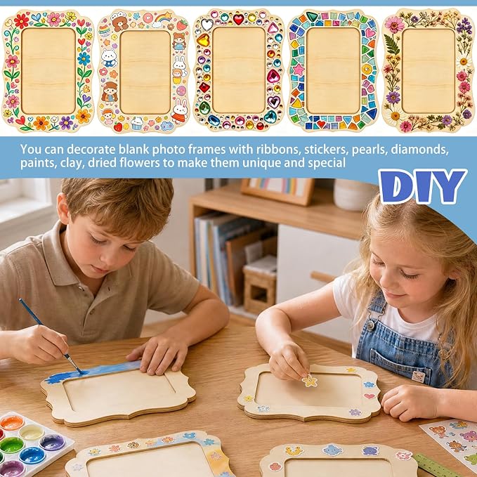 VOKOY 45 Pack DIY Wooden Picture Frames