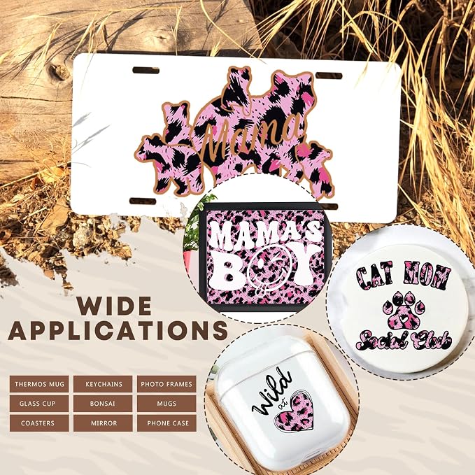 Tintnut Leopard Permanent Vinyl 8 Pcs 12x10in Pink Spots Adhesive Vinyl |