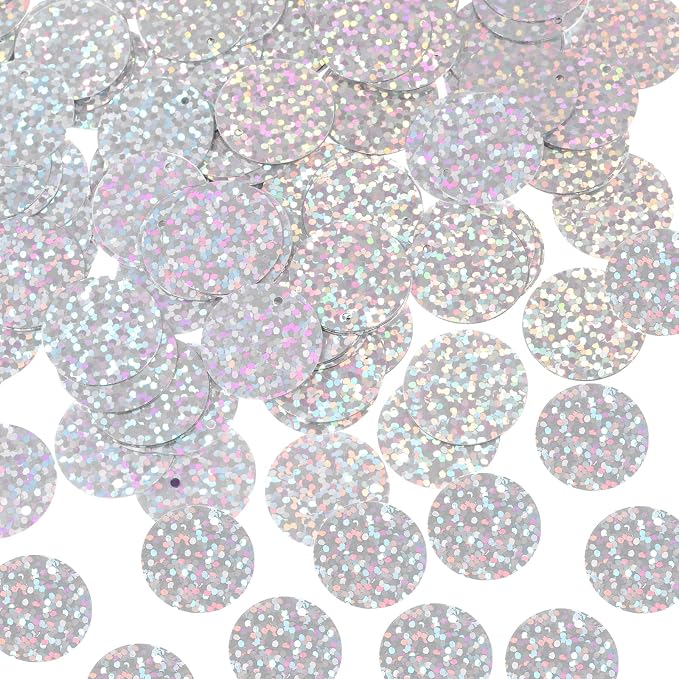 MECCANIXITY 700 Pcs Flat Round Sequins 15mm/0.6 Inch Loose Paillettes Craft