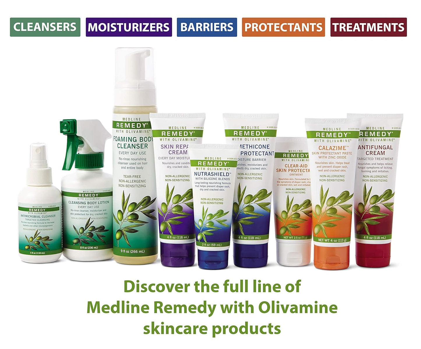 Medline Remedy Olivamine Calazime Skin Protectant Paste Cream, Used with Dry Chapped from Diaper Rash, Incontinence, Dermatitis, Psoriasis, Burns, Bites, White, 4 Oz