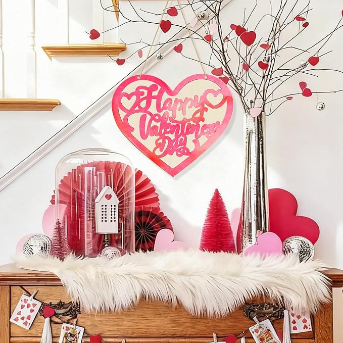Large Size 12" Wooden Heart Ornaments to Paint, Valentine's Day DIY Blank
