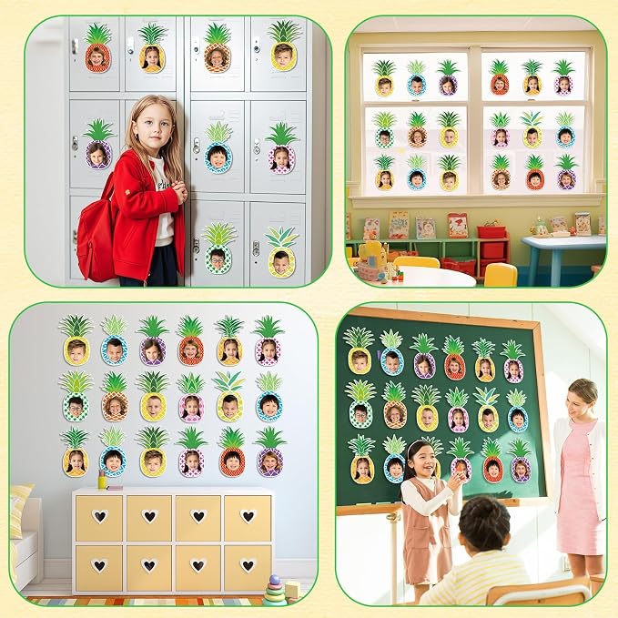 gisgfim 80Pcs Summer Cutouts Pineapple Decoration Bulletin Board Luau Tropical