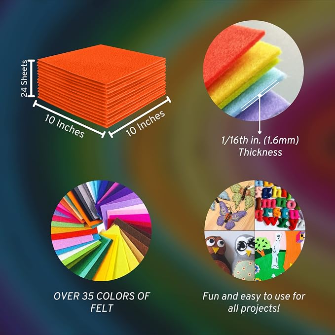 FabricLA Acrylic Felt Sheets for Crafts