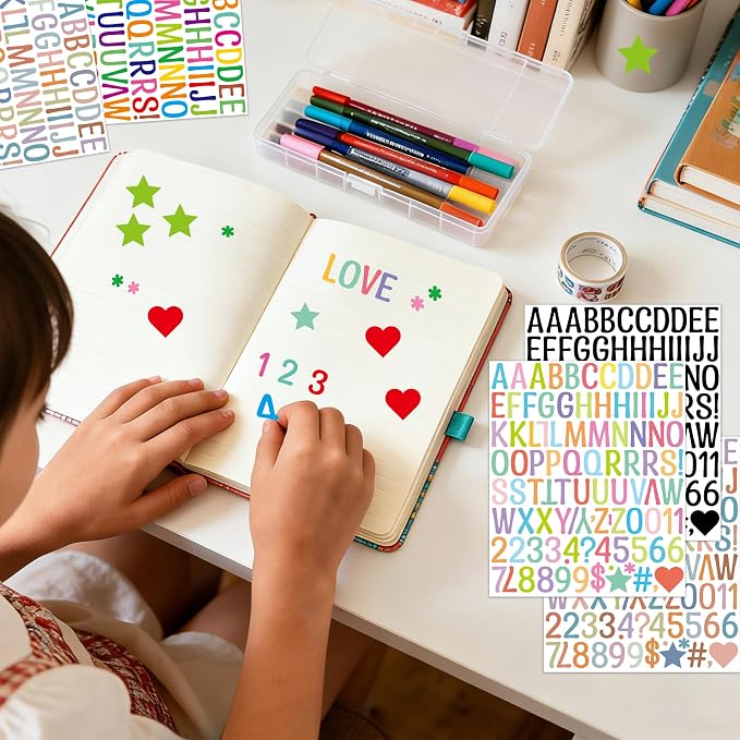 Letter Stickers 1 inch, Self-Adhesive Vinyl Waterproof ABC Letter Stickers
