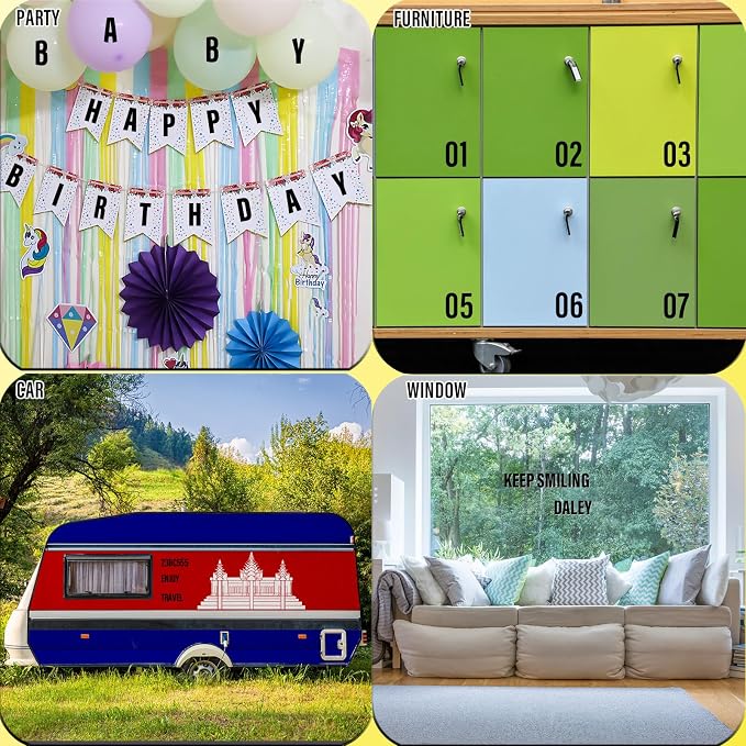Letter Stickers, Mailbox Numbers, 4 Inch Waterproof Vinyl Alphabet | 4 Inch