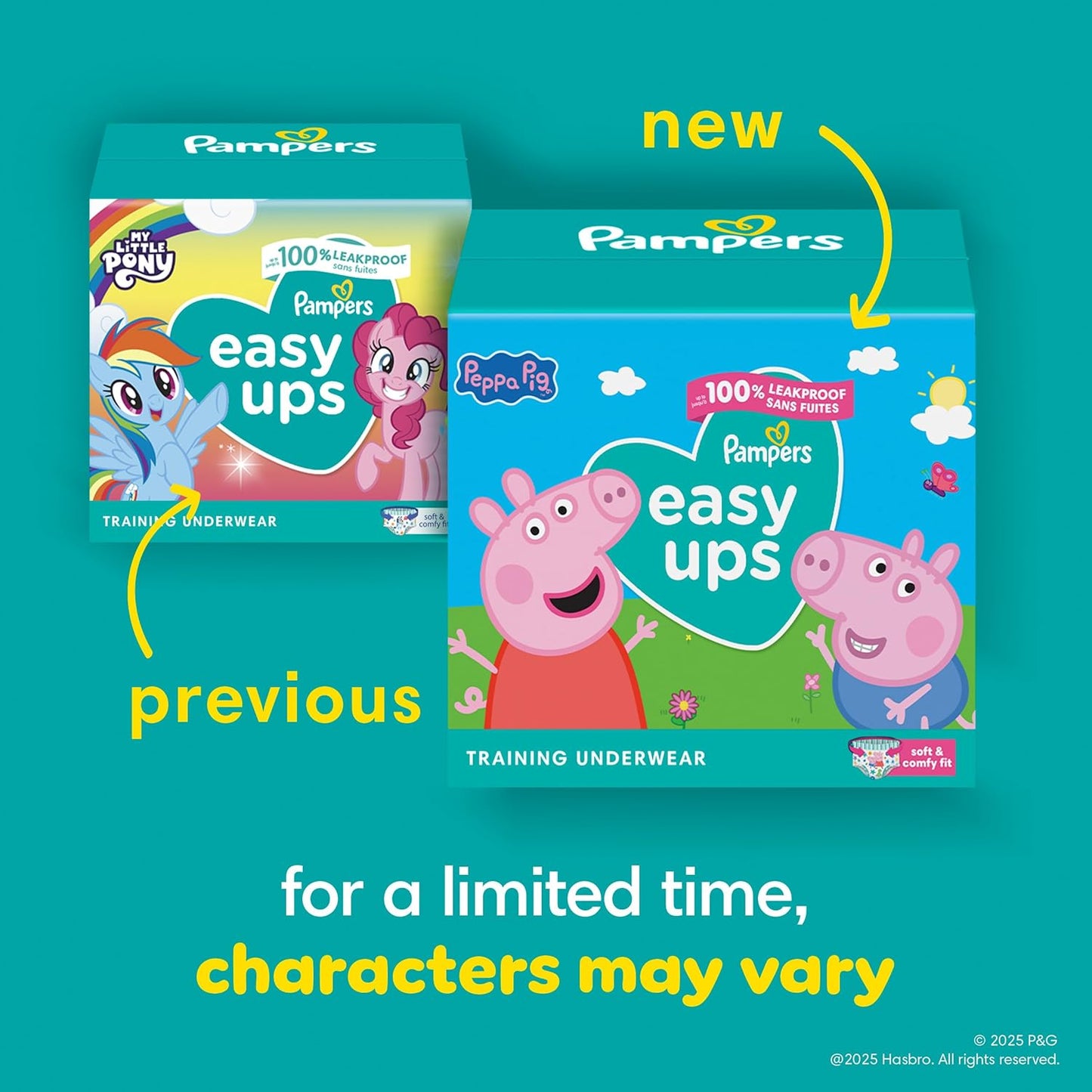 Pampers Training Pants - Easy Ups Girls & Boys - Size 3T-4T, 66 Count, Peppa Pig Potty Underwear (Packaging May Vary)
