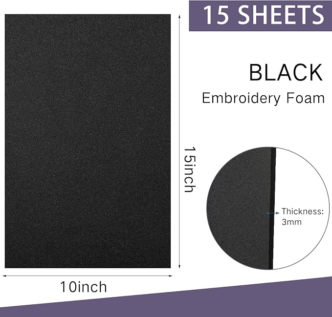 Innconee 15 Pcs Embroidery Foam 3mm Thick 10 x 15 Inch 3D Puffy EVA Foam Sheets