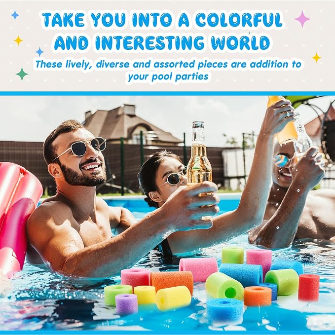 Frienda 100 Pcs Pool Noodles Bits Multicolor Craft Small Size Versatile Mixed
