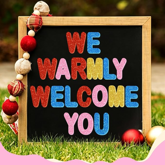 2 Inch Large Foam Letter Stickers Glitter Big Font