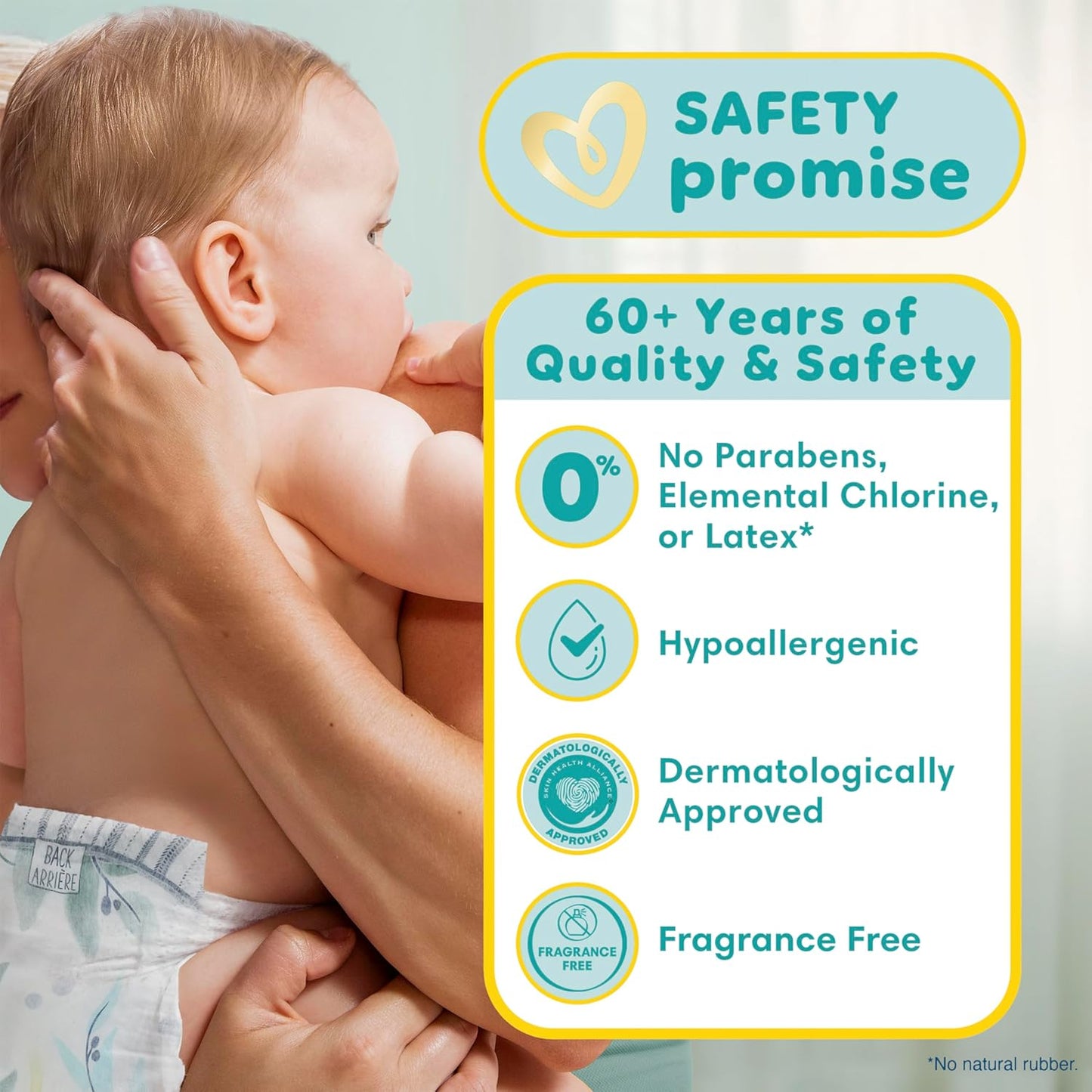 Pampers Baby Diapers - Pure Protection - Size 7, 60 Count, for up to 100% Leakproof, Premium Plant-based Skin Protection