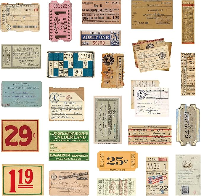 PRSTINCOL 100Pcs Vintage Sticker Pack