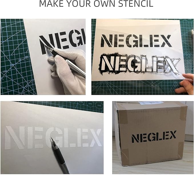 16PCS 6 Mil Blank Mylar Stencil Sheets, 12 X 12 Inch Clear Plastic Sheets