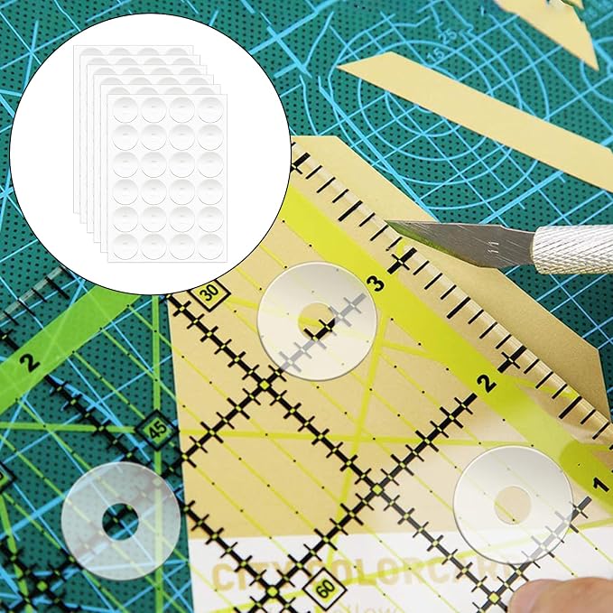 144pcs Non-Slip Silicone Grips for Quilt Templates, Quilting Rulers, Adhesive