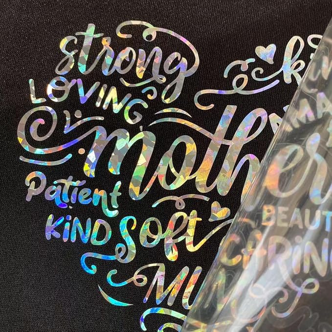 Holographic Crystal Silver Metallic Foil HTV Heat Transfer Vinyl