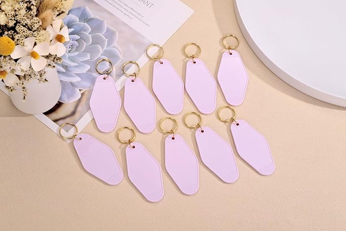 Yoption 50pcs Blank Motel Keychain Bulk