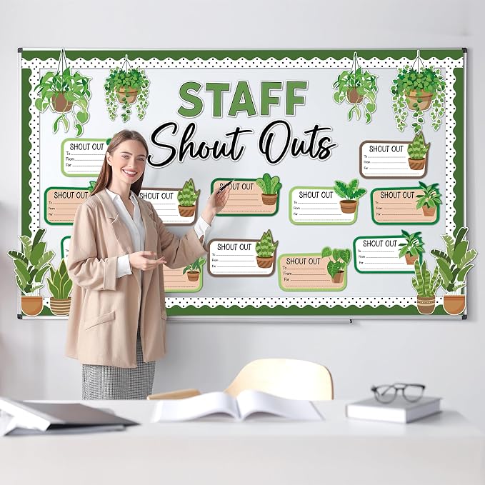 Plant Theme Staff Shout Outs Bulletin Board Decorations Plants Staff Shout Outs