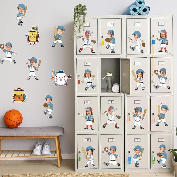OBUSATT 60 Pcs Baseball Player Theme Cutouts Baseball Bulletin Board Decoration