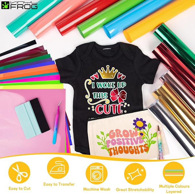 VINYL FROG 30PCS Heat Transfer Vinyl Bundle