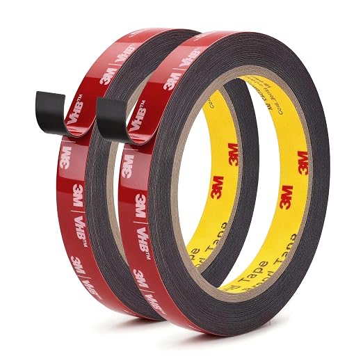 3M 5925 Double Sided Tape, 0.5 in x 16.4 ft Heavy Duty Foam Tape, 2 Pack |
