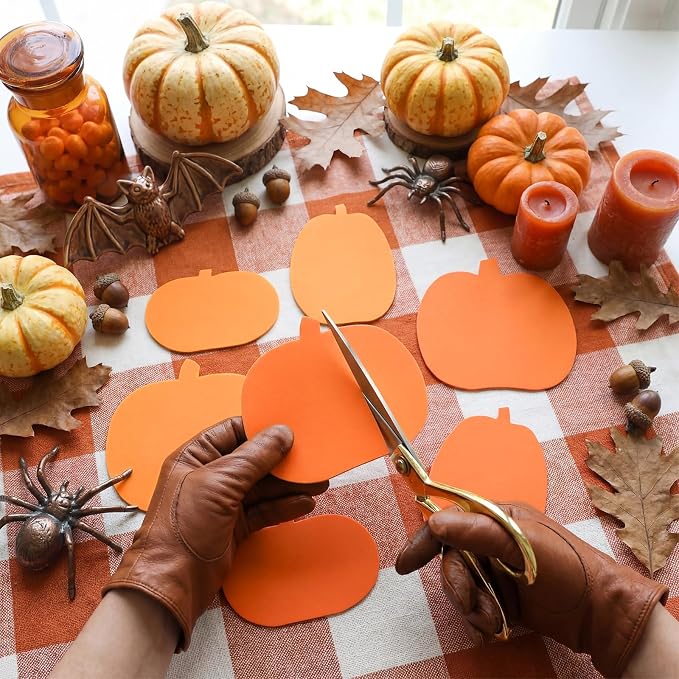 Ireer 48 Pcs Large Foam Pumpkin Cutouts 6 Inch Halloween Crafts Cutouts Fall