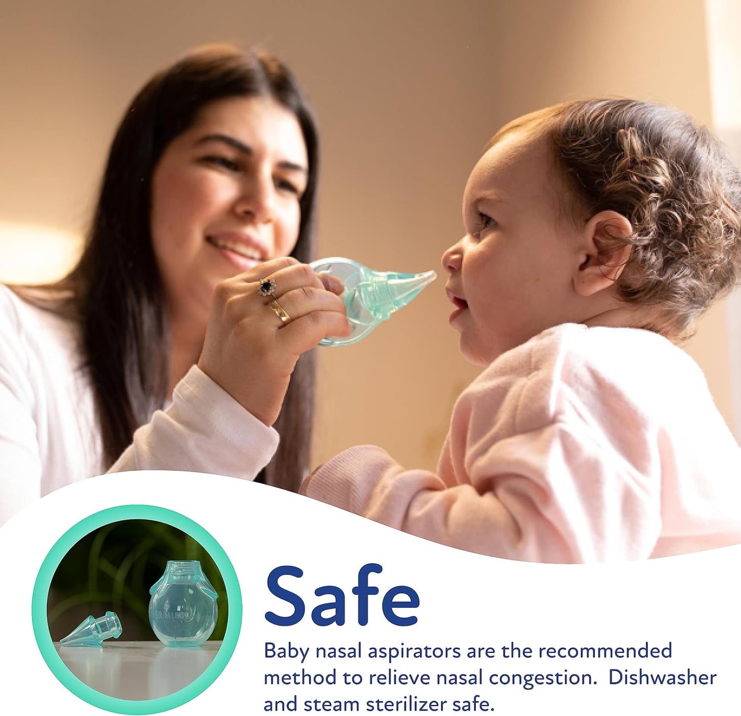 Dr. Talbot's Nasal Aspirator for Babies - Silicone - with Storage Case - Blue Elephant