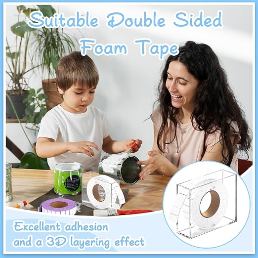 Double Sided Foam Tape Squares 0.75 X 0.5 Pre Cut Foam Adhesive Squares Roll