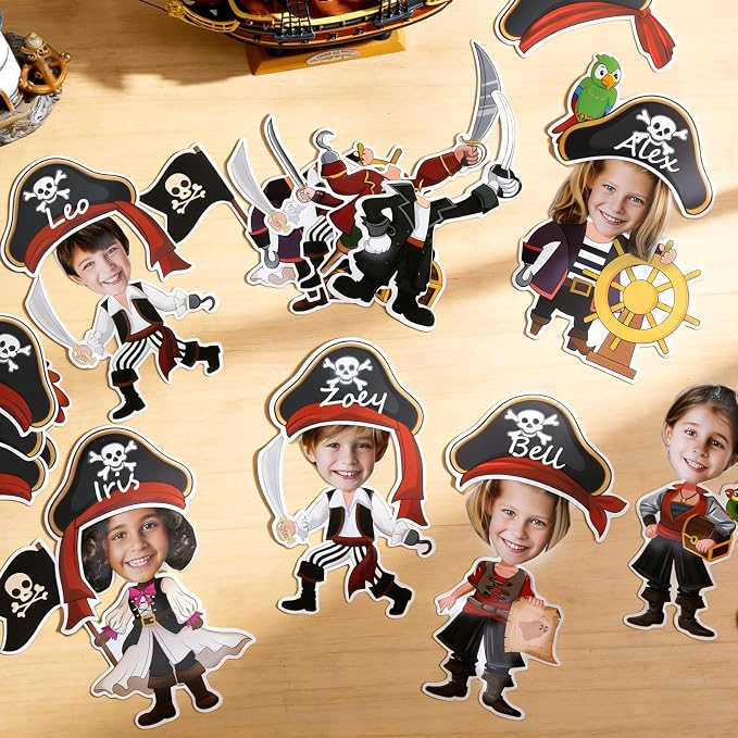 60pcs Pirate Cutouts Pirate Treasure Theme Bulletin Board Decorations Skull Hat