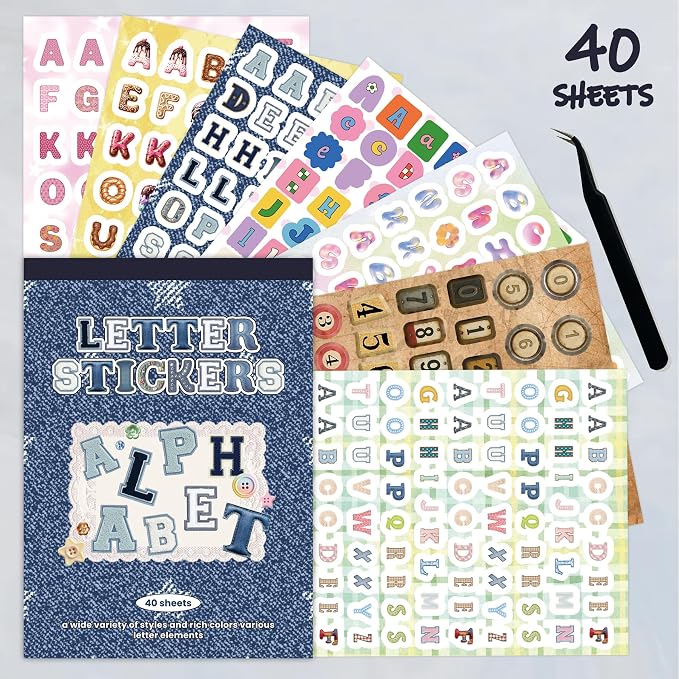 Letter Stickers Book, 40 Sheets