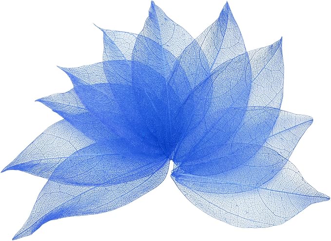 uxcell 100 Pcs Dark Blue Skeleton Leaves