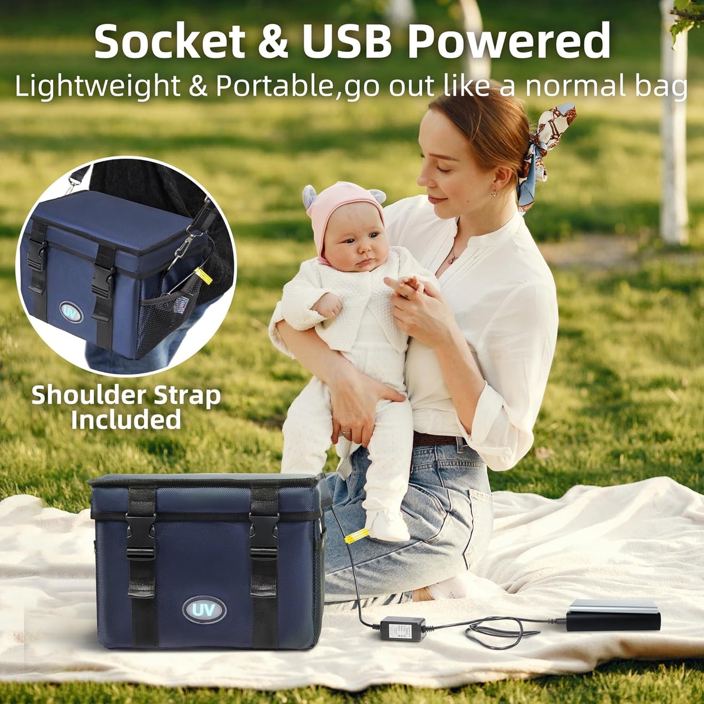 UV Sanitizer Box, 12L Ozone Portable Sanitizing and Cleaning Machine with 3-Level Timer, Foldable UV Cleaner Box for Toys, Mask, Towel, key Etc. Ozone UV Box ﻿