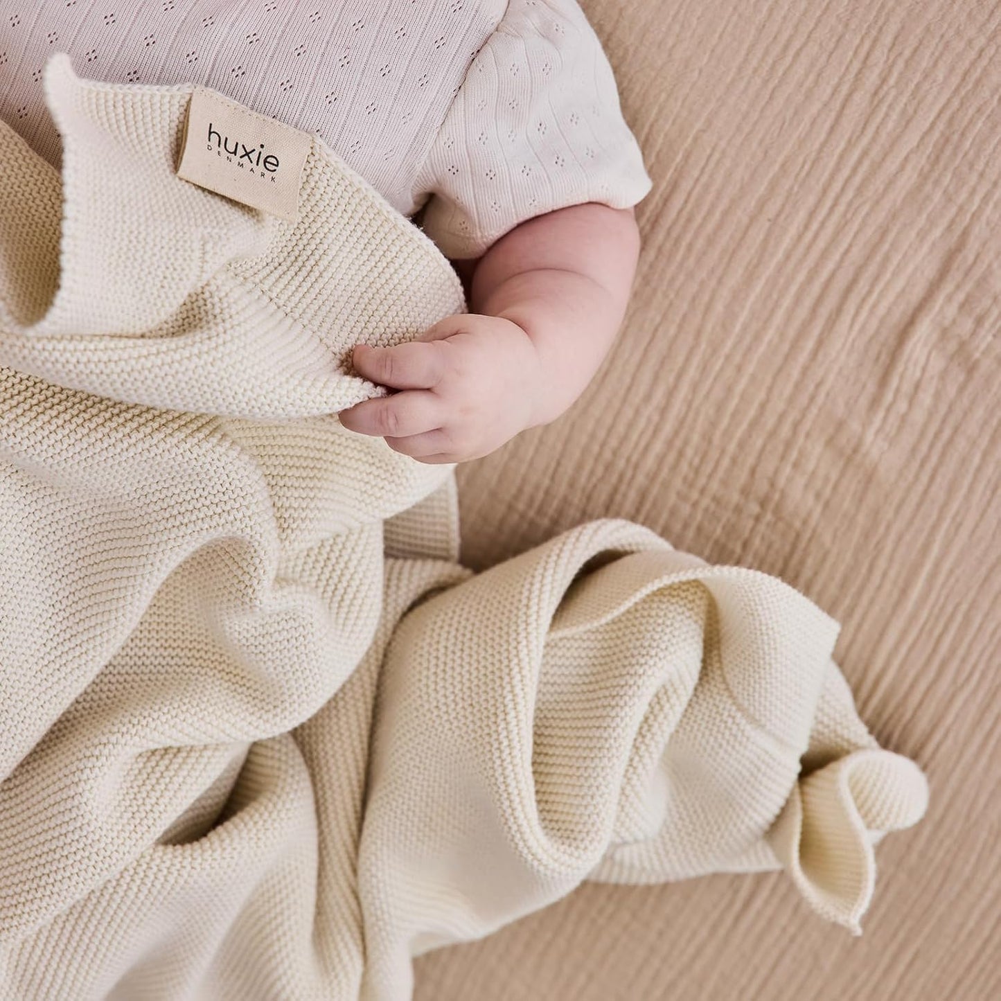 Knitted Organic Cotton Baby Blanket- Swaddle Blanket, 30" x 40" Soft Receiving Blanket for Newborn